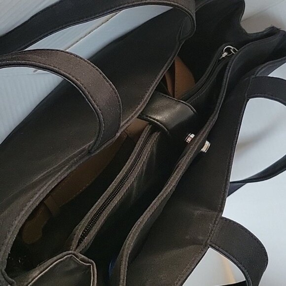 DKNY Black Nylon Tote Bag Shoulder LAPTOP Travel Purse Handbag Women's Woman's - Picture 8 of 15